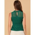 thumbnail image 2 of INSPIRE CHIC Women's Ruffle Neck Keyhole Back Sleeveless Floral Lace Peplum Top, 2 of 6