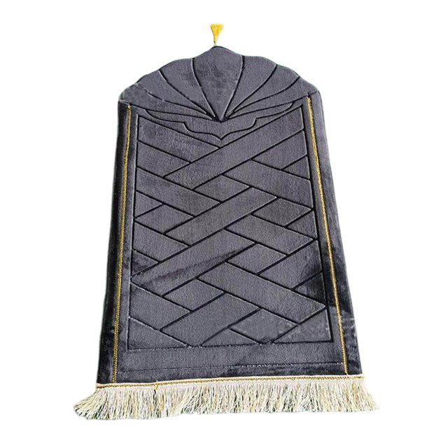Portable Soft Muslim Carpet Area Rugs Eid Wedding Birthday Prayer Mats Muslim Present Black