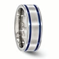 thumbnail image 4 of Edward Mirell Titanium Double Groove Blue Anodized 8mm Band Size 8, 4 of 4
