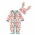 thumbnail image 2 of EGNMCR Rompers for Kids Easter Baby Girls Long-sleeved Carrot Print Romper Jumpsuit+ear Cap Two-piece Set Kid Rompers, 2 of 9