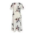 thumbnail image 2 of Robe de Plage Femme Décontractée à Manches Courtes Robes Taille Empire Robe sous le Genou Poches, 2 of 5