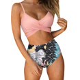 thumbnail image 2 of Women Criss Cross High Waisted String Floral Printed 2 Piece Bathing Swimsuit, 2 of 6