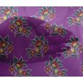 thumbnail image 4 of oneOone Viscose Chiffon Fabric Leaves & Floral Block Decor Fabric Printed BTY 42 Inch Wide, 4 of 4