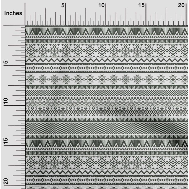 oneOone Viscose Chiffon Olive Green Fabric Aztec Tribal Sewing Material Print Fabric By The Yard 42 Inch Wide