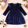 thumbnail image 1 of CHUANK Robe en Velours pour Tout-Petites Filles, à Volants, Manches Longues, Ligne A, Décontractée, Princesse, Robe de Fête, Tenue de Jeu, Automne Hiver, 1 of 5