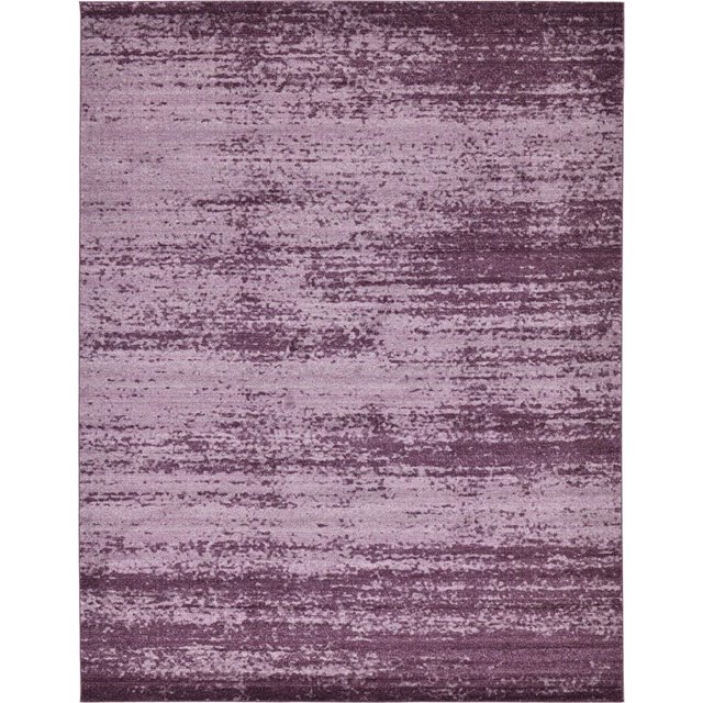 Unique Loom Tapis Design Tonal Del Mar 10' x 13' Rectangle Violet/aubergine Violet