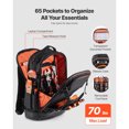 thumbnail image 2 of KFFKFF Tool Backpack, 65 Pockets, Heavy-duty Tools Storage Organizer Work Bags with Laptop Compartment & Molded Base, Electrician Jobsite Backpack, 2 of 9