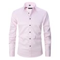 thumbnail image 2 of Chemise à Manches Longues Homme Chemise Habillée à Manches Longues pour Hommes Coupe Régulière Décontractée Boutonnée Unie à Manches Longues Col Rabattu Blouse et Chemise Homme Chemise à Manches Longues Homme Chemises à Manches Longues, 2 of 5