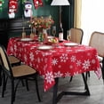 thumbnail image 1 of Christmas Tablecloth Rectangle, Table Cloth with Snowflake Decorations, Heavy Weight & Spillproof Table Cover for Dining, Party & Holidays (Snow Patterns, Rectangle, 60" x 120" (10-12 Seats)), 1 of 6