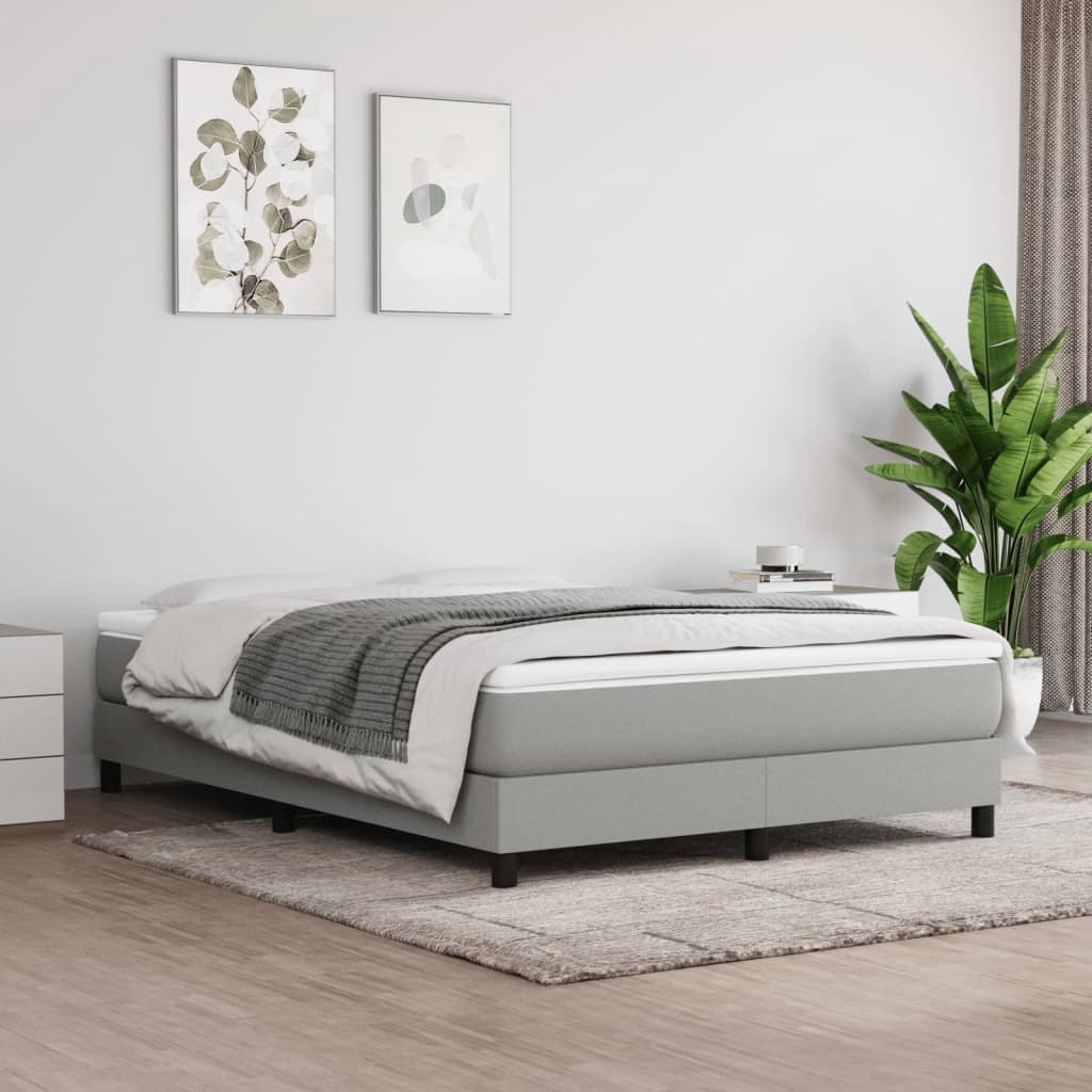 vidaXL Bed Frame Light Grey 137x190 cm Full Fabric