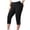 Black, variant on BLVB Women's Plus Size Capri Leggings Lightweight Soft Crop Leggings Basic Capris Yoga Pants High Waisted Pull on Dressy Casual Tights