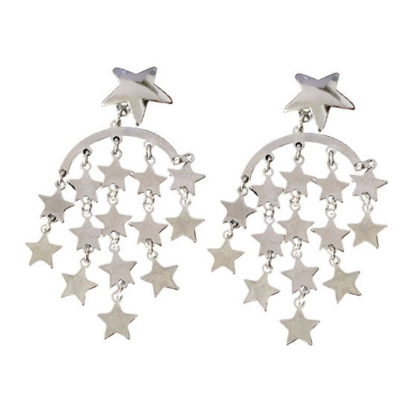 Hearth & Gear Star Tassel Earrings Female Cool Earrings Star Earrings Design Ear Side Star Earrings Light Design Stud Earrings Small Earrings for Women Pack Packs of Earrings Ear Studs Women Heart