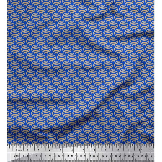 Soimoi Cotton Duck Fabric Brush Stroke Abstract Print Fabric by Yard 42 Inch Wide