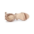 thumbnail image 4 of BLISSFUL STEP Women's Sandals Solid Color Mid Block Heels Lace up Sandals Nude 6.5, 4 of 7