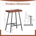 thumbnail image 3 of Costway Set of 2 Industrial Saddle Stool Counter Height Bar Stool Dining Pub Chair w/ Metal Frame, 3 of 9