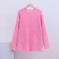thumbnail image 5 of TIMIFIS Chandails pour Femmes Chandail Chandail Haut Col Rond Manches Longues Surdimensionné Tricot Douillet Épais Chaud chandail Hiver Automne Chandail Haut Vêtements d'Extérieur Automne/hiver, 5 of 5