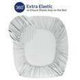 thumbnail image 4 of PiccoCasa Soft 100GSM King Striped Bed Fitted Sheets 16 Inch Deep Pocket Light Gray, 4 of 7
