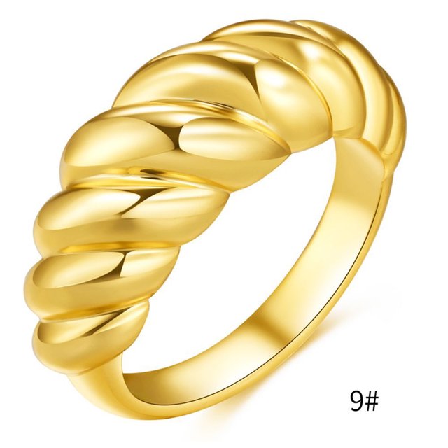 EGNMCR Rings New Threaded Ring Men Women Couple Rings Retro Gold Plating Ring Fashion ring