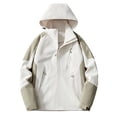 thumbnail image 2 of hoksml Manteau à Capuche Décontracté pour Femme Printemps Automne Léger Mince Mode Imperméable Coupe-Vent Veste à Fermeture Éclair avec Poches Zippées, 2 of 3