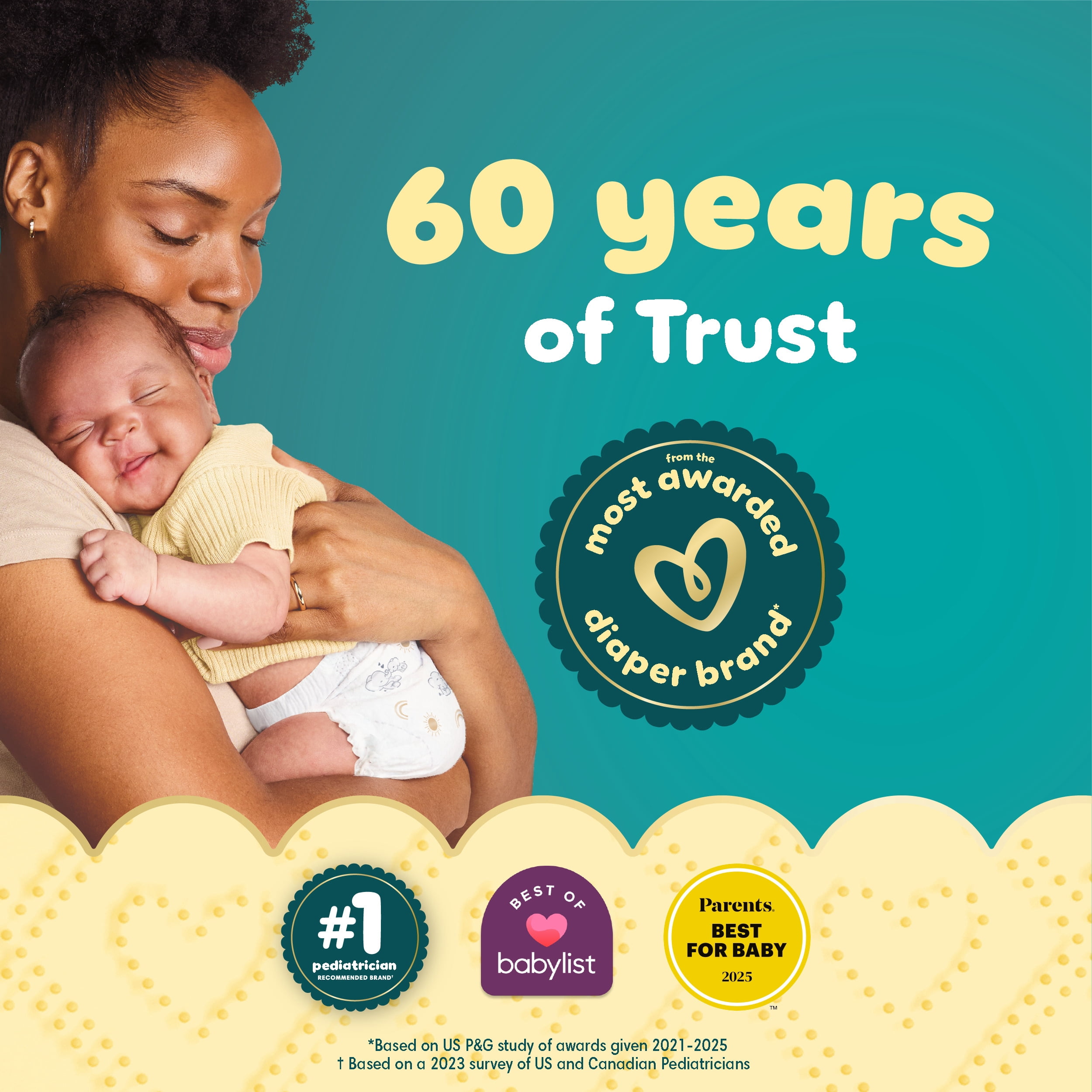 Pampers Swaddlers Couches, Taille 3 (13-26 lbs), Absorbantes, Garde Bébé au Sec et Confortable, Couche Jetable pour Bébé Sans Danger pour la Peau