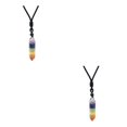 thumbnail image 2 of Transemion Handmade Clear Quartz Crystal Necklace Energy And Elegance Master StoneAdjustable Colorful Crystal 2Set, 2 of 6