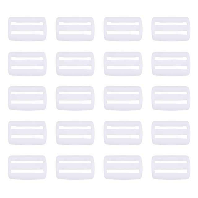Unique Bargains Bright White Tri-Glide Slide Buckles Webbing Strap Fastener (100 Pack)