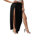 thumbnail image 2 of Womens Plus Size High Waist Waisted Double Split Long Maxi Skirts Beach Party Skirts, 2 of 6
