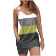thumbnail image 2 of Ovzne Robes pour Femmes Robe pour Femme Mode Robe d'Été pour Femmes Poches Décontractée Col Rond Sans Manches Imprimé Robes de Plage Boho Robe Mini Robes Robe de Vacances Liquidation, 2 of 6