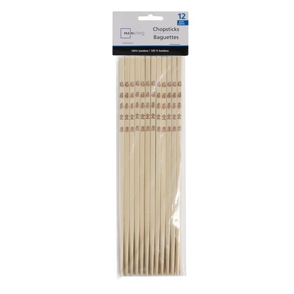 MS Baguettes bambou, 12 paires, 10.43 x 0.23 x 0.11inch