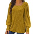 thumbnail image 2 of Penkiiy Chandails à Col Rond pour Femmes Manches Longues Chemises Coupe Ample Décontractée Automne 2025 Mode Léger Pull Tunique Tenues 4TG Jaune, 2 of 5