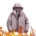 thumbnail image 3 of Sentmoon Mens Winter Jacket Solid Color Long Sleeve Coat for Men Oversized Keep Warm Zipper Windbreaker Waterproof Hoodie for Men with Pockets Fall Soft and Comfortable for Climbing and Hiking, 3 of 8