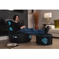 thumbnail image 2 of Siteazee Indoor Blue Pouf – Waterproof Oxford Fabric Bean Bag Seat with Quilted Top for Living Room or Game Rooms, 2 of 5