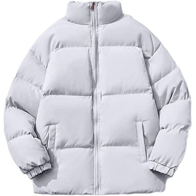 LinYooLi Women's Lightweight Puffer Jacket Long Sleeve Stand Collar Full-Zip Down Jacket for Winter