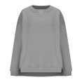 thumbnail image 4 of Penkiiy Chandail en Molleton pour Femmes Col Rond Chandail Tops Chandails en Molleton Surdimensionnés avec Poches Tenues Automne 2024 m Gris, 4 of 6