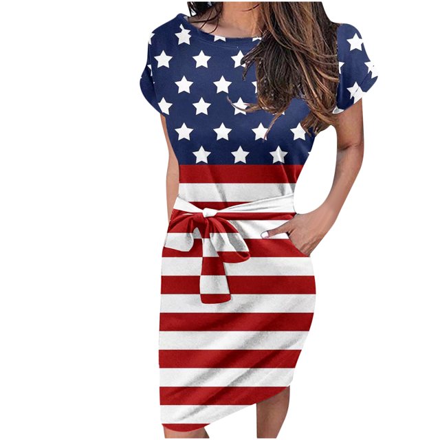 Robe de Fête Femme Été Imprimé Bretelles Col Rond Taille Retroussée Manches Courtes Robe Petites Robes en Liquidation