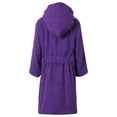 thumbnail image 2 of Girls Hooded Purple Towel Bathrobe, 2 of 3