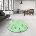 thumbnail image 4 of Ahgly Company Tapis d'Intérieur Ronds de Style Transitionnel Lavables à la Machine, Vert Menthe, 7 Pieds Rond, 4 of 7