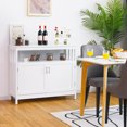 thumbnail image 2 of Costway Buffet de Cuisine Serveur Bahut Armoire de Rangement avec 2 Portes et Tablette Blanc, 2 of 10