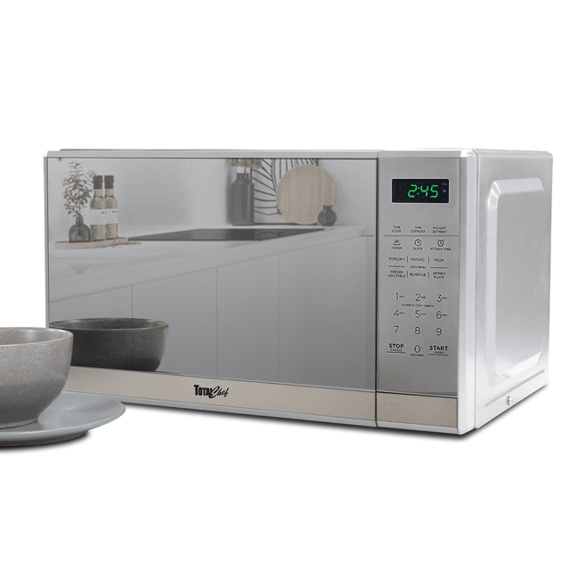 Total Chef Countertop Microwave Oven, 700W, 0.7 Cu Ft, Digital Touch Controls, Stainless Steel