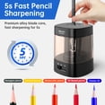 thumbnail image 4 of Deli Electric & Battery Pencil Sharpener, Automatic with Adjustable Thickness, Black, 4 of 8