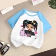 thumbnail image 2 of GDREDA Vêtements Fille Enfant Bébé Filles Mignon Col Rond Manches Courtes Imprimé Manches Raglan Tee Été Décontracté T-Shirt T-Shirts Fille Bleu,9-10 Ans, 2 of 7
