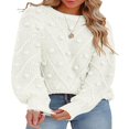 thumbnail image 1 of Pulls Tricotés pour Femmes Pulls Unis Col Rond Pull à Manches Longues, 1 of 6