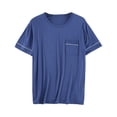 thumbnail image 2 of asjyhkr Chemises de Pyjama pour Hommes Manches Courtes Col Ras du Cou Extensibles Légères Douces T-Shirts Hauts d'Été en Modal, 2 of 8