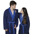 thumbnail image 3 of Women’s 100% Terry Cotton Bathrobe Toweling Gown Robe Two Tone, 3 of 9