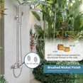 thumbnail image 2 of gotonovo Outdoor Shower Faucet SUS304 Shower Fixture System Combo Set Rainfall Shower Head Single Handle High Pressure Hand Spray Wall Mount 2 Function Brushed Nickel 8 inch Rainfall Shower Head Kit, 2 of 4