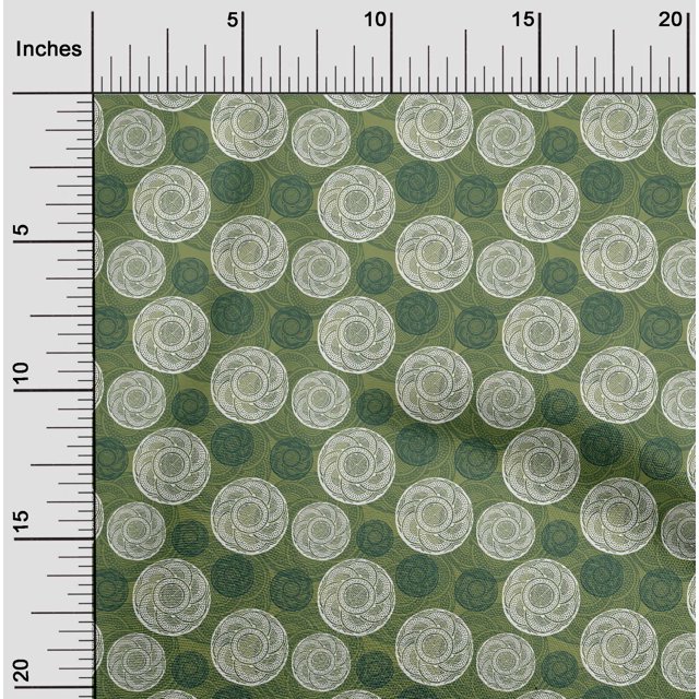 oneOone Viscose Chiffon Fabric Circle Block Printed Craft Fabric BTY 42 Inch Wide