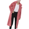 thumbnail image 1 of LOVZFMLL Jackets for Women's Button Pockets Bandage Solid Color Long Sleeve Loose Coat Medium Length Coat, 1 of 6