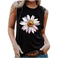 thumbnail image 2 of EGNMCR Camisoles pour Femmes T-Shirt d'Été Décontracté à Imprimé à Col Rond Ample Sans Manches pour Femme, 2 of 5