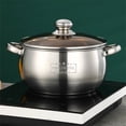 thumbnail image 4 of Stainless Steel Soup Pot 24CM with Double Handles, Thick Bottom for Even , Big Belly Stew Pot for Family Cooking, Compatible with Induction and Gas Stoves, 4 of 9