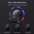 thumbnail image 4 of FFN Wireless Gaming Mouse ,Colorful 9 Backlight,16000 DPI,75H Battery Standby,3 Mode USB-C/2.4G/Dual Bluetooth 5.0 Portable Rechargeable Gaming Mice for PC/PS5/Mac Computer and Laptop/Tablet-Black, 4 of 19